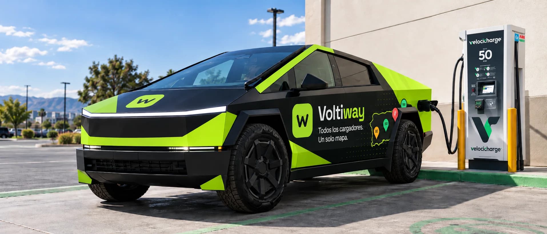 Electric vehicle charging at a 50 kW VelociCharge
